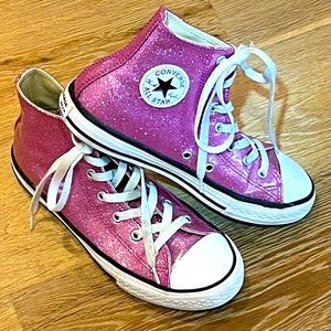 Pink Converse Glitter High Tops